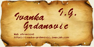 Ivanka Grdanović vizit kartica
